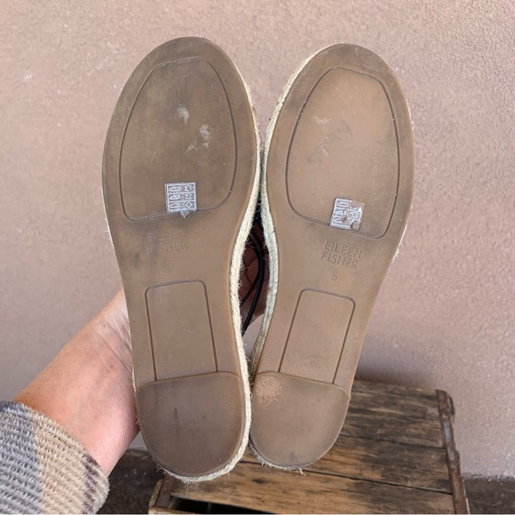 Eileen Fisher Black Suede Nubuck Espadrille - Picture 4 of 7